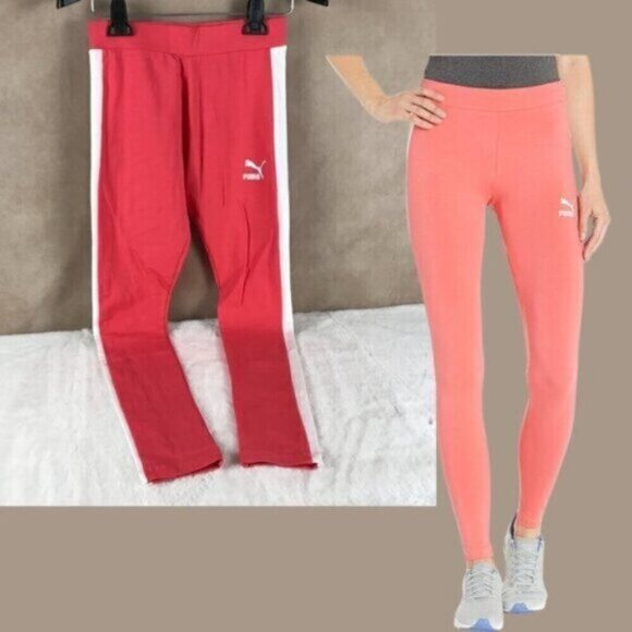 PUMA Cotton Leggings Coral/White NWT Size Small - Picture 5 of 10